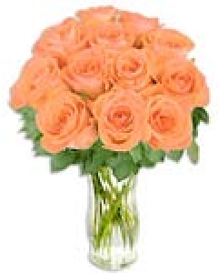 24 Orange Roses with Vase