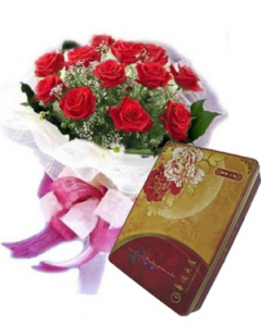 vochelle choco w/ 24 red roses
